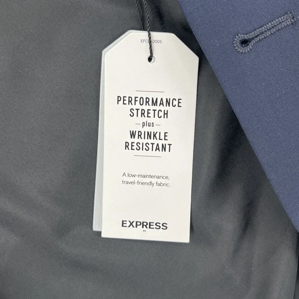 Express Blazer Mens 42R Navy  Slim Sport Coat Performance Stretch Work Travel